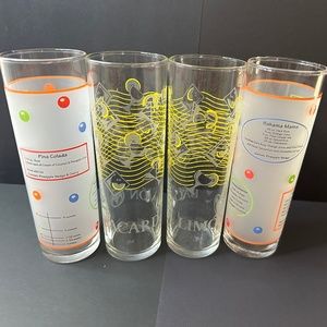 Bacardi Rum Highball Glasses Tom Collins Limon Cocktail 4 Glasses